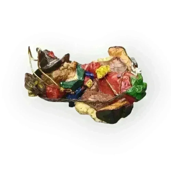 Southwestern Christmas Ornament Kitsch Cowboy Bull Riding Red Chili Pepper Lasso - Picture 3 of 6
